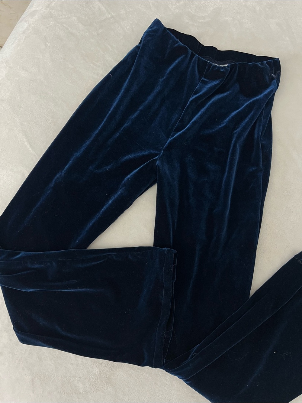 Kids Navy Velvet Formal Pants